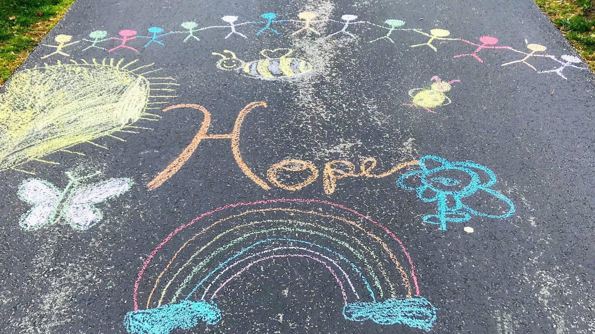 Hope - sidewalk chalk