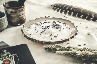 chocolate cake with white icing on white table