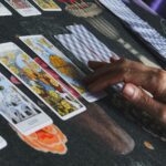 Tarot cards are being laid out for a reading